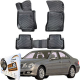 Trimak Autofußmatten kompatibel mit Mercedes E Klasse W211 (2002 - 2009) Auto Allwetter Gummimatten