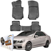 Trimak Autofußmatten kompatibel mit Mercedes E Klasse W212 (2009-2016) Auto Allwetter Gummimatten