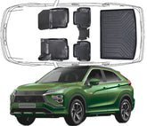 3D Fußmatten & Kofferraumwanne Auto Set Kompatibel mit Mitsubishi Eclipse Cross 2017 – 2021 ** Kein Hybrid **