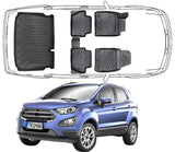 3D Fußmatten & Untere Kofferraumwanne Auto Set Kompatibel mit Ford Ecosport 2012 - 2023