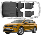 3D Fußmatten & Kofferraumwanne Auto Set Kompatibel mit Skoda ENYAQ seit 2020