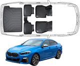 3D Fußmatten & Kofferraumwanne Auto Set Kompatibel mit BMW 2er F45 Active Tourer 2014 - 2021