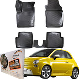 Trimak Autofußmatten kompatibel mit FIAT 500 & FIAT 500C Auto Allwetter Gummimatten