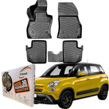 Trimak Autofußmatten kompatibel mit FIAT 500 L Auto Allwetter Gummimatten