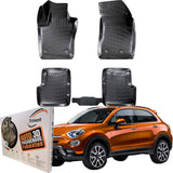 Trimak Autofußmatten kompatibel mit FIAT 500 X Auto Allwetter Gummimatten