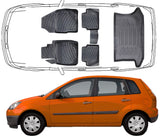 3D Auto Fußmatten & Kofferraumwanne Set Kompatibel mit Ford Fiesta 02 2001 – 2008