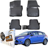 Trimak Autofußmatten kompatibel mit FORD Focus 3.Gen. A Series (2010-2014) Auto Allwetter Gummimatten