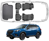 3D Fußmatten & Kofferraumwanne Auto Set Kompatibel mit Subaru Forester 4.Gen Typ SJ 2012 – 2019