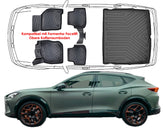 3D Auto Fußmatten & Obere Kofferraumwanne Set Kompatibel mit Cupra Formentor e-Tsi ab 2020