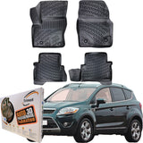 Trimak Autofußmatten kompatibel mit FORD KUGA 1. Gen. (2008–2012) Auto Allwetter Gummimatten