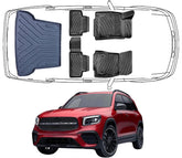 3D Fußmatten & Obere Kofferraumwanne Auto Set Kompatibel mit Mercedes-Benz GLB X 247 2019 - 2024