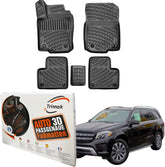 Trimak Autofußmatten kompatibel mit Mercedes GLS X166 (2012-2019) Auto Allwetter Gummimatten