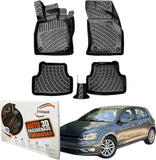 Trimak Autofußmatten kompatibel mit Volkswagen Golf VII 2012 - 2020 Allwetter Gummimatten