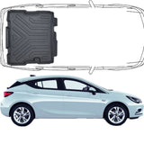 Trimak Kofferraumwanne kompatibel mit Opel Asta K 5Türer *ohne Ersatzrad Modell* (2015-2021) Kofferraummatte