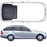 Trimak Kofferraumwanne kompatibel mit MERCEDES C-Klasse S203 2000 - 2007 W203 T-Modell Kofferraummatte