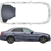Trimak Kofferraumwanne kompatibel mit MERCEDES C Klasse W205 Limousune 2014 - 2023 Nicht umklappbare Rücksitze Kofferraummatte
