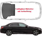 Kofferraumwanne für Mercedes C Klasse W205 Limousune 2014 - 2022 Umklappbare Rücksitze Kofferraummatte mit rechtem Ausbuchtung