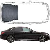 Trimak Kofferraumwanne kompatibel mit MERCEDES C Klasse W205 Limousune 2014 - 2022 Umklappbare Rücksitze Kofferraummatte