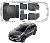 TPE Fußmatten & Kofferraumwanne Auto Set Kompatibel mit Dacia Logan MCV 2.Gen 2013–2020