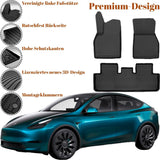 Rizline Premium Autofußmatten kompatibel mit Tesla Model Y 1.Gen 2019-2024 Gummimatten