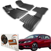 Trimak Autofußmatten kompatibel mit Nissan Pulsar (2014 - 2018) Auto Allwetter Gummimatten