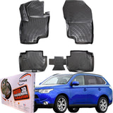 Trimak Autofußmatten kompatibel mit MITSUBISHI Outlander 3.Gen (2013 - 2020) Auto Allwetter Gummimatten