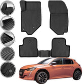 Premium Autofußmatten kompatibel mit Peugeot 208 II 2019 - 2025 Gummimatten