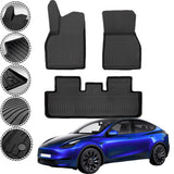 Rizline Premium Autofußmatten kompatibel mit Tesla Model Y 1.Gen 2019-2024 Gummimatten