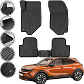Rizline Premium Autofußmatten kompatibel mit Opel Mokka B 2021 -2026 Benzin & Diesel Gummimatten