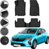 Rizline Premium Autofußmatten kompatibel mit Renault Clio V 2019-2025 Premium Gummimatten
