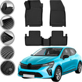 Rizline Premium Autofußmatten kompatibel mit Renault Clio V 2019-2025 Premium Gummimatten