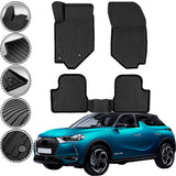Rizline Premium Autofußmatten kompatibel mit DS3 Crossback ab 2018 Gummimatten