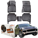 Trimak Autofußmatten kompatibel mit PORSCHE Cayenne Cayenne 2.Gen 2010-2017 2-Zonen-Klimaanlage Auto Allwetter Gummimatten