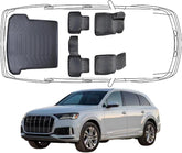 Fußmatten & Kofferraumwanne Set Kompatibel mit Audi Q7 2015 - 2024 4M