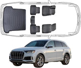 Fußmatten & Kofferraumwanne Set Kompatibel mit Audi Q7 2015 - 2024 4M
