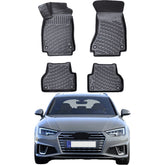 Rizline Gummimatten kompatibel mit Audi A4 B9 Typ 8W 2015–2024 3D Autofußmatten