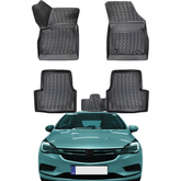 Rizline kompatibel mit Opel Astra K 2015-2021 Autofußmatten Allwetter 3D Gummimatten