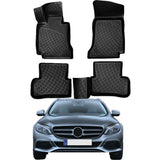 Rizline kompatibel mit Mercedes-Benz W205 2014–2023 Autofußmatten Auto Allwetter 3D Gummimatten