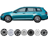 TRIMAK Radkappen 13, 14, 15, 16 Zoll Schwarz Silber 4er-Set