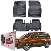 Trimak Autofußmatten kompatibel mit Peugeot Rifter ab 2018 Auto Allwetter Gummimatten