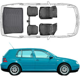 3D Fußmatten & Kofferraumwanne Auto Set Kompatibel mit VW Golf IV 1997 - 2004
