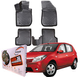Trimak Autofußmatten kompatibel mit Dacia Sandero 1.Gen 2007-2012 Auto Allwetter Gummimatten