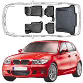 3D Auto Fußmatten & Kofferraumwanne Set Kompatibel mit BMW 1'er E87 2004-2013