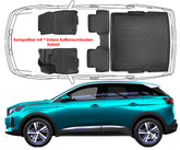 3D Auto Fußmatten & Untere Kofferraumwanne Set Kompatibel mit Peugeot 3008 3.Gen Hybrid ab 2024