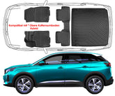 3D Auto Fußmatten & Obere Kofferraumwanne Set Kompatibel mit Peugeot 3008 3.Gen Hybrid ab 2024