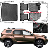 3D Fußmatten & Kofferraumwanne Auto Set Kompatibel mit Dacia Duster 4X2 2.Gen 2018 - 2024 Beifahrersitz mit Ablagefach