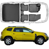 3D Fußmatten & Kofferraumwanne Auto Set Kompatibel mit Dacia Duster 4X4 2. Gen Facelift 2022 - 2024