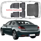 3D Auto Fußmatten & Kofferraumwanne Set Kompatibel mit Peugeot 5008 1.Gen 2010-2018 Modell ohne Sound Systeme