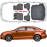 3D Fußmatten & Kofferraumwanne Auto Set Kompatibel mit Audi A3 8Y Sedan TFSI Mild Hybrid ab 2020