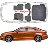 3D Fußmatten & Kofferraumwanne Auto Set Kompatibel mit Audi A3 8Y Sedan TFSI Mild Hybrid ab 2020